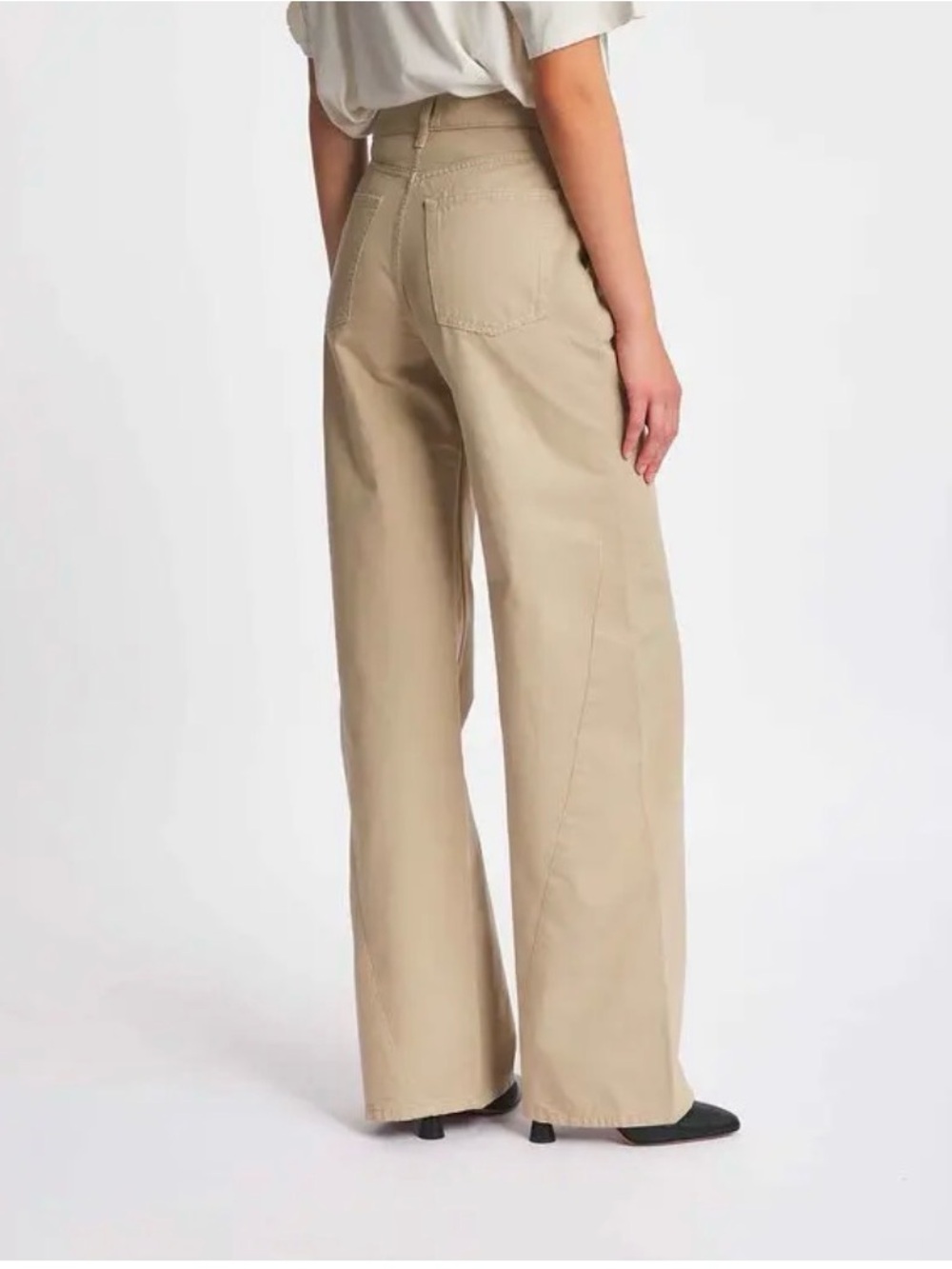 NWT Anine Bing Briley high rise Wide-Leg pants in Tan 28 - Picture 2 of 14
